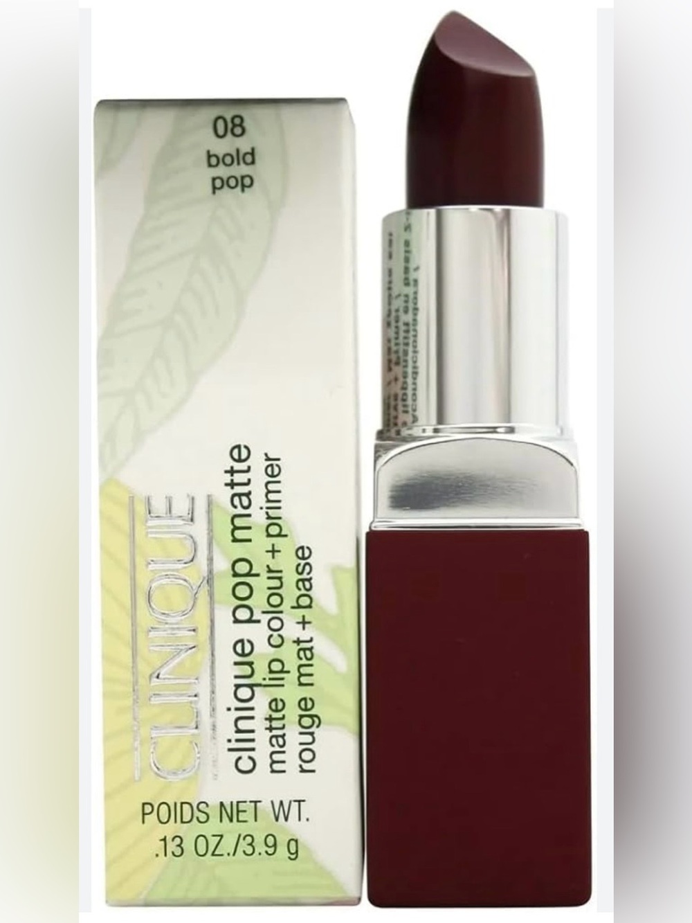 Clinique Pop Longwear Lipstick Matte 08 Bold Pop Full Size 0.13 oz NEW in box